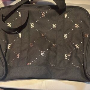 New With Tags Victoria Secret Black Shine Duffle Tote Bag